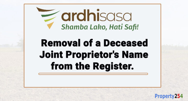 Removal of a Deceased Joint Proprietor's Name from the Register on ArdhiSasa