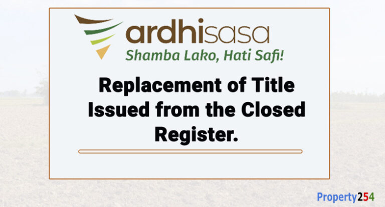 Conversion/Replacement of Title Issued from the Closed Register